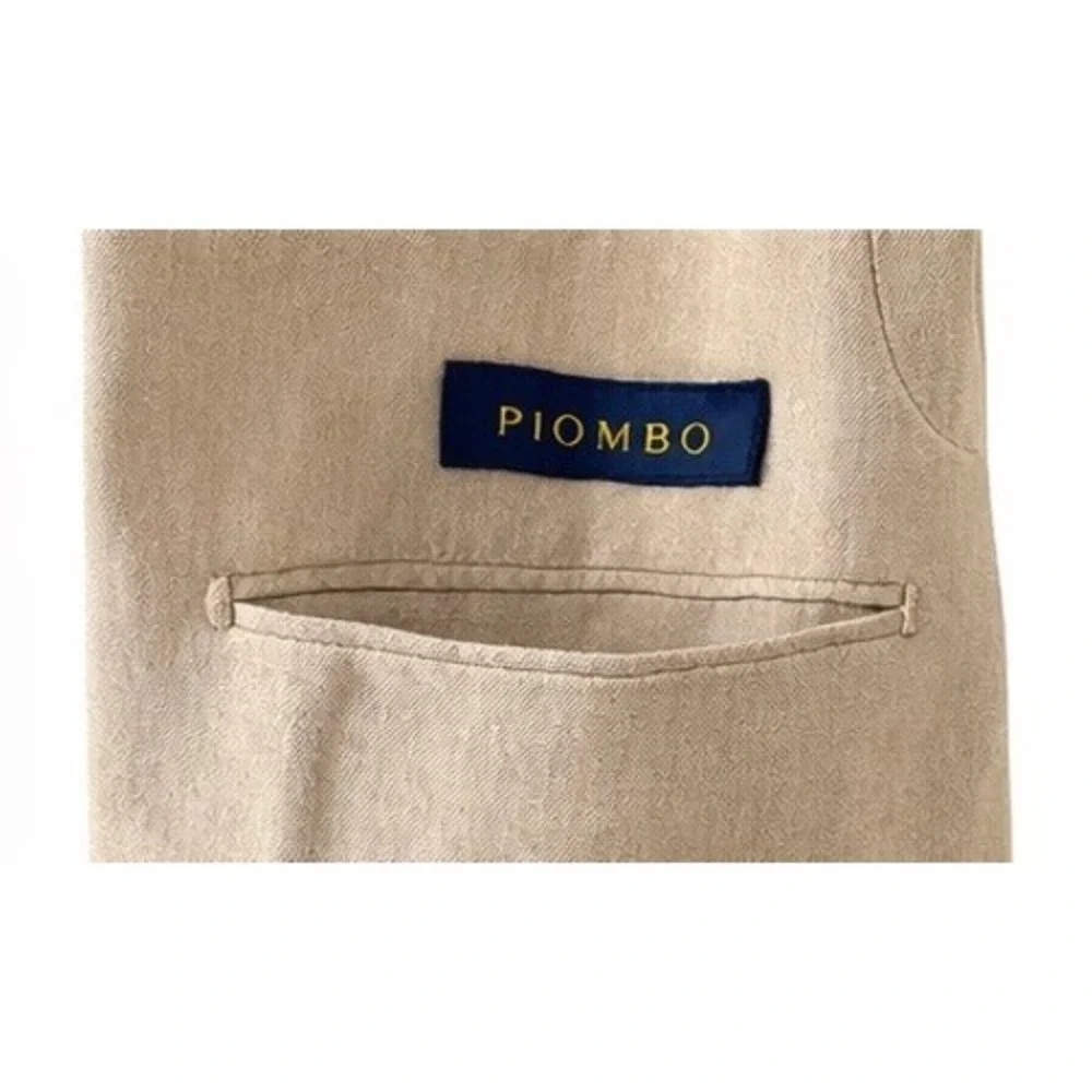 Piombo Tan Cotton Linen Herringbone Blazer‎ Italian Tailored  Blazer 56/US46 NEW